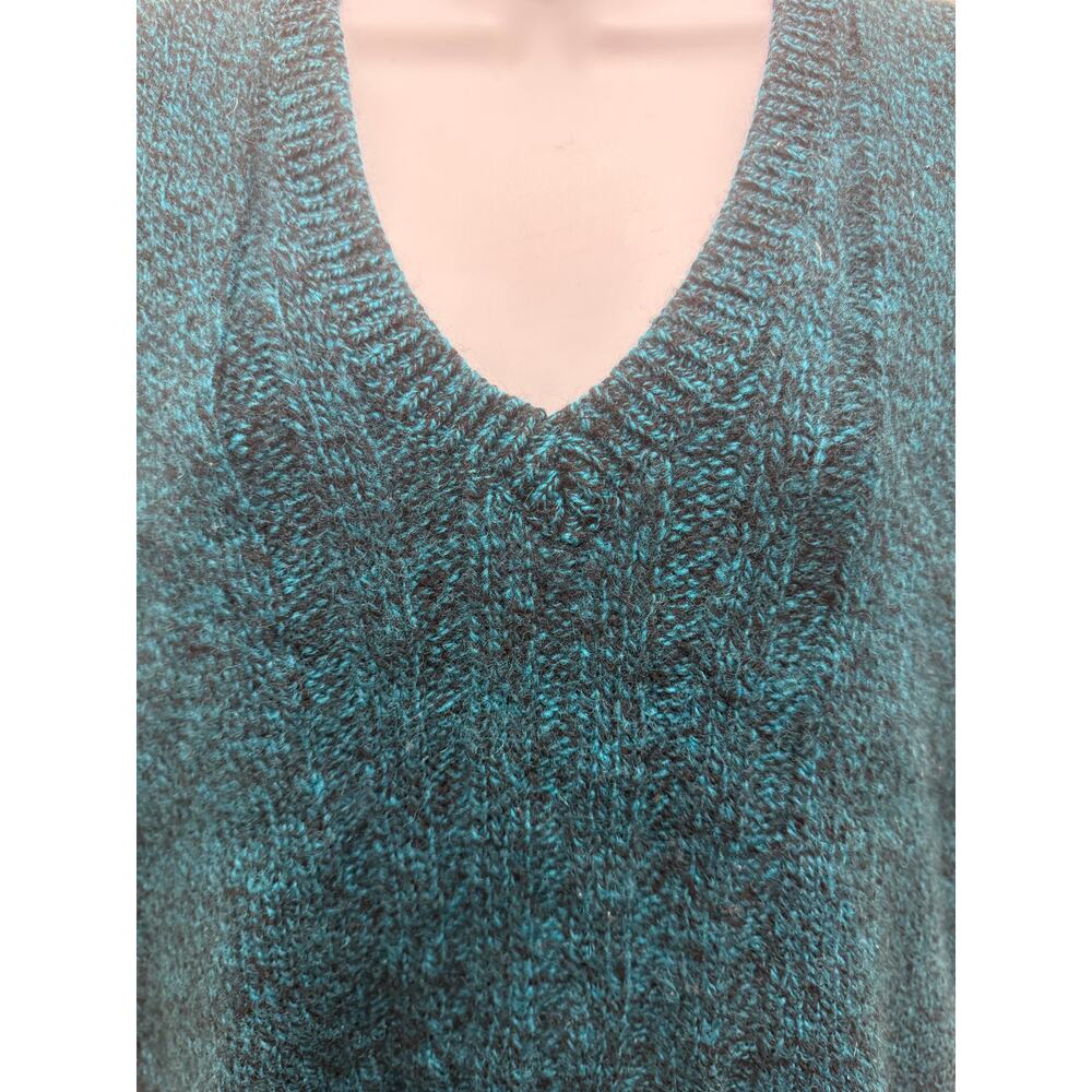 VTG Hunting Horn Vest Men's XL sweater Wool V-Neck Knit TEAL GRANDPA HONG KONG - Picture 5 of 5